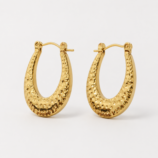 Argola Oval Martelada