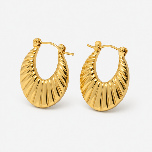 Argola Espiral Dourada