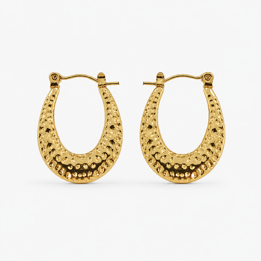 Argola Oval Martelada