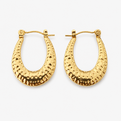 Argola Oval Martelada