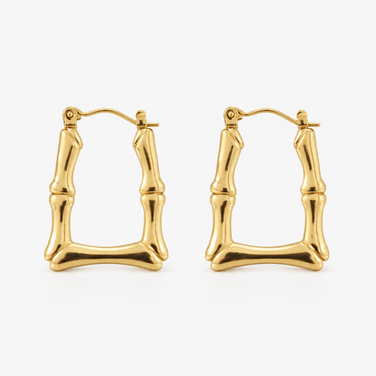 Argola Bambu Dourado