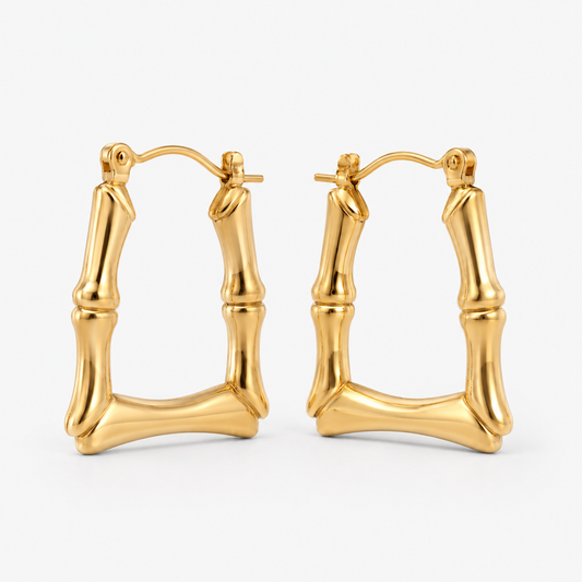 Argola Bambu Dourado